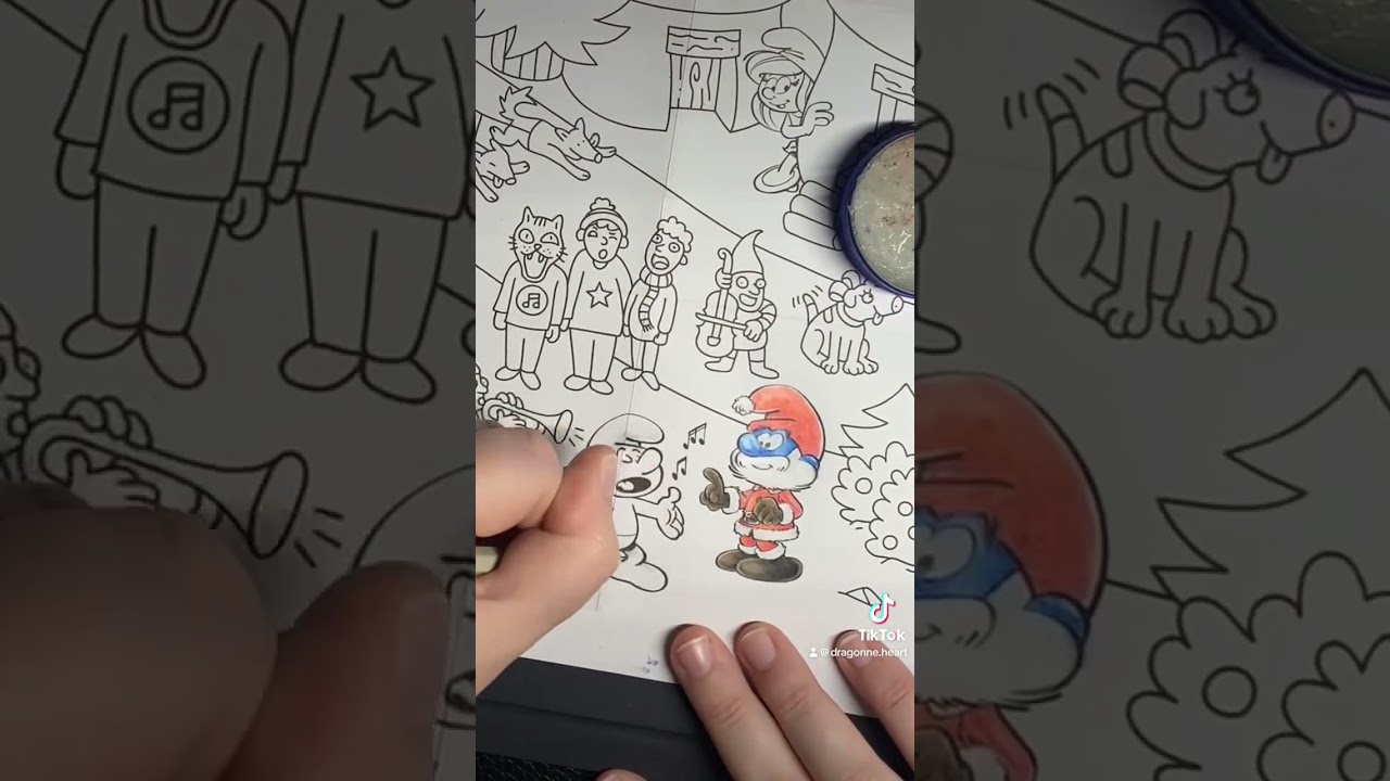 🖍️ Speed Coloring : Transformer un Poster Schtroumpf OMY #shorts