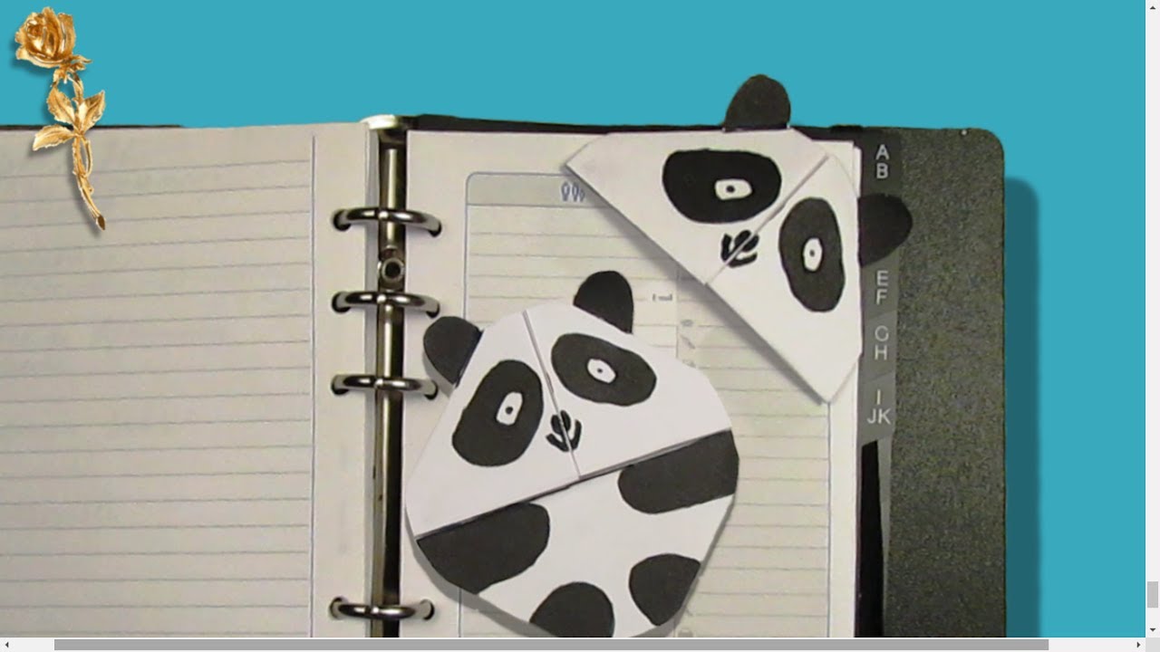 Origami facile : 📑 Marque page 🐼 Panda