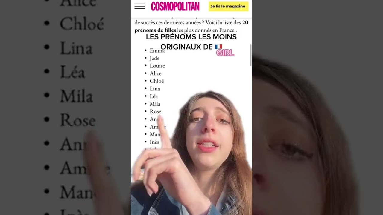 LES PRÉNOMS LES MOINS ORIGINAUX DE FRANCE 🇫🇷💀 FILLE
