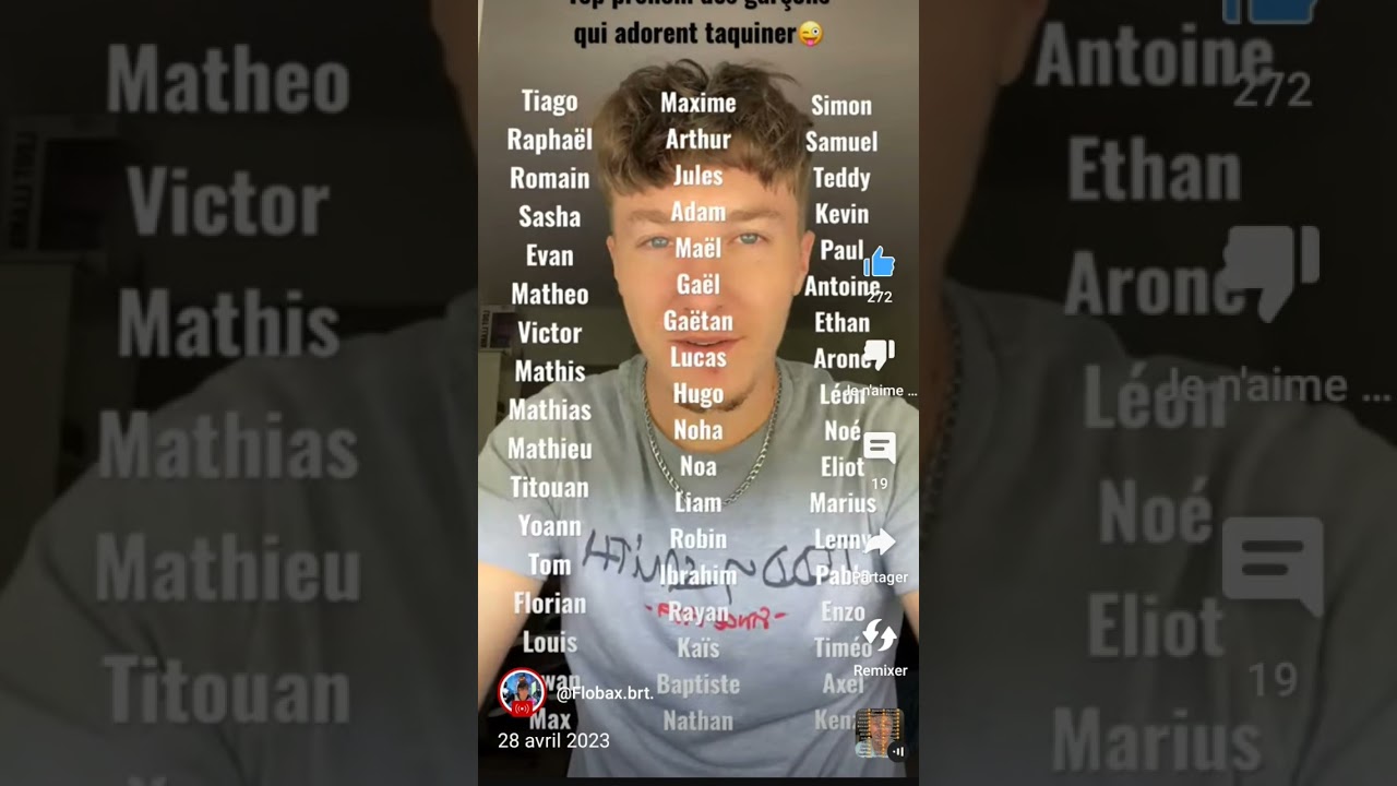 prénoms de garçon qui adore taquiner