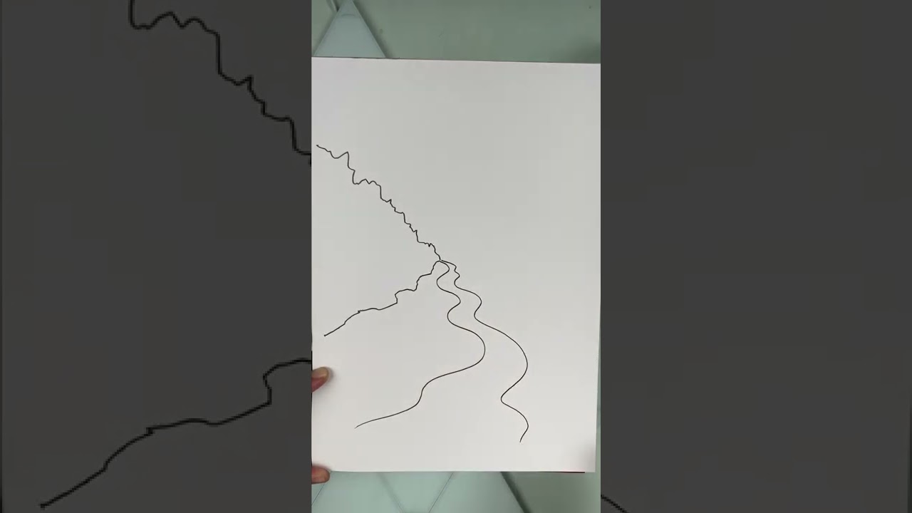 #tutodessin #paysage facile en seulement 10 traits de #dessin #tuto #dessiner