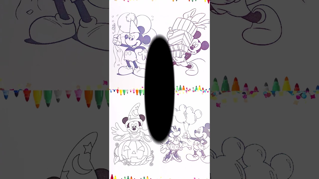 MICKEY et MINNIE MOUSE 🐭 LIKE et ABONNE toi 🤗 #shorts #satisfying #disney #coloring