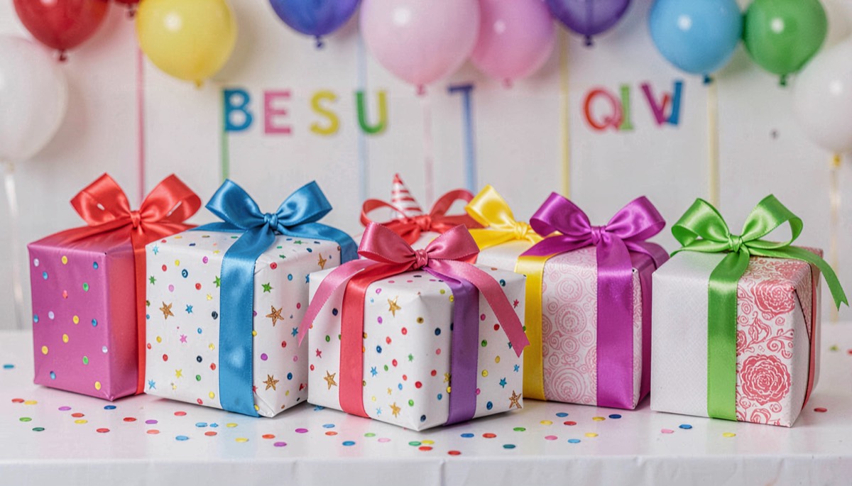 Cadeaux emballés avec rubans