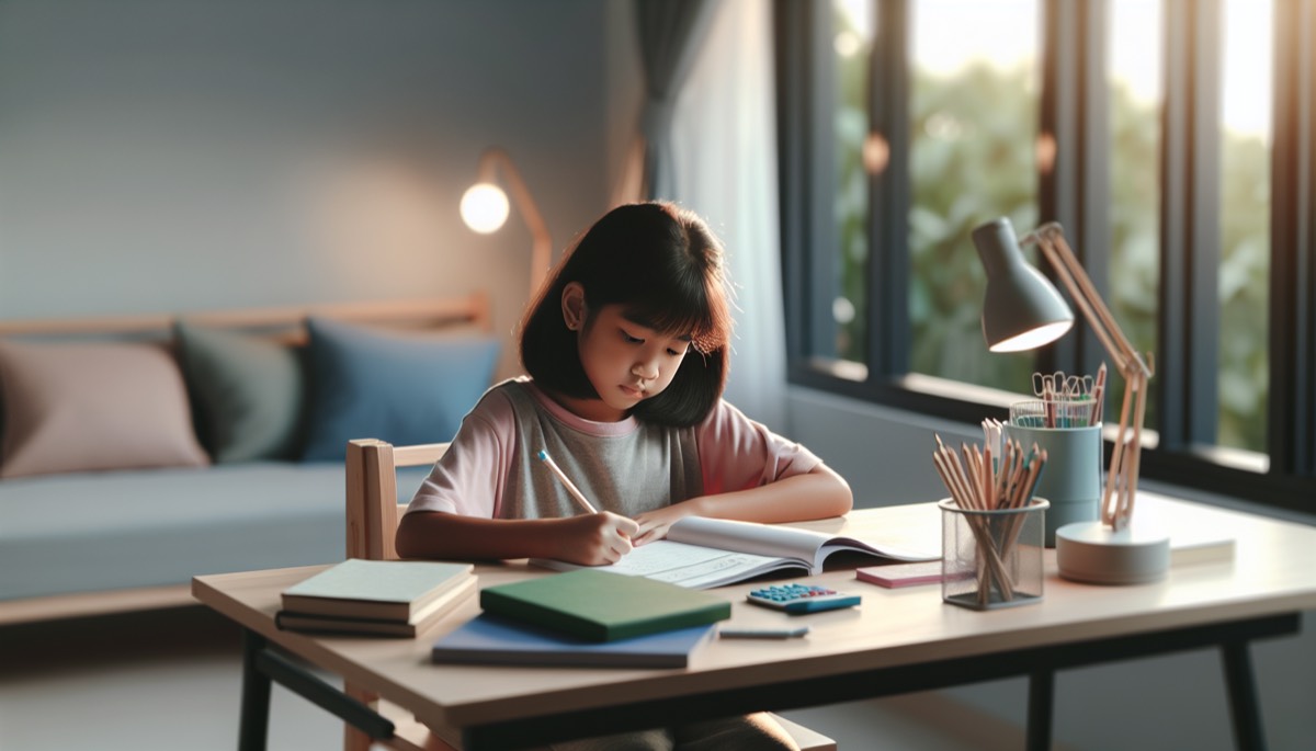 Enfant faisant ses devoirs