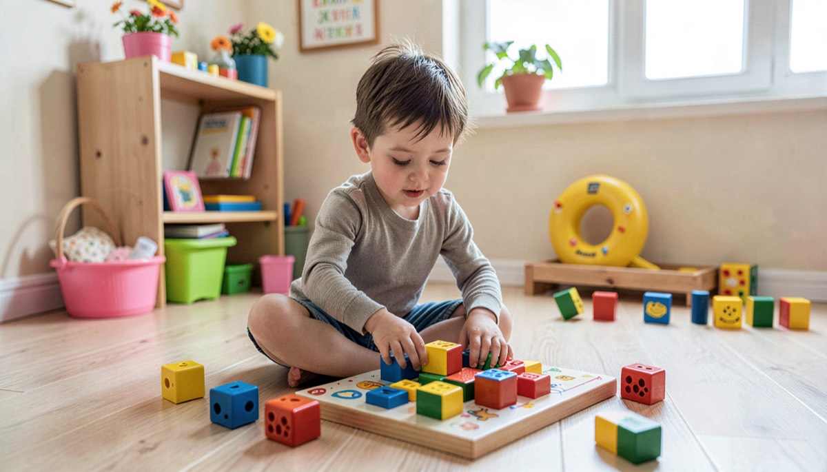 Enfant développant sa confiance avec des jeux éducatifs