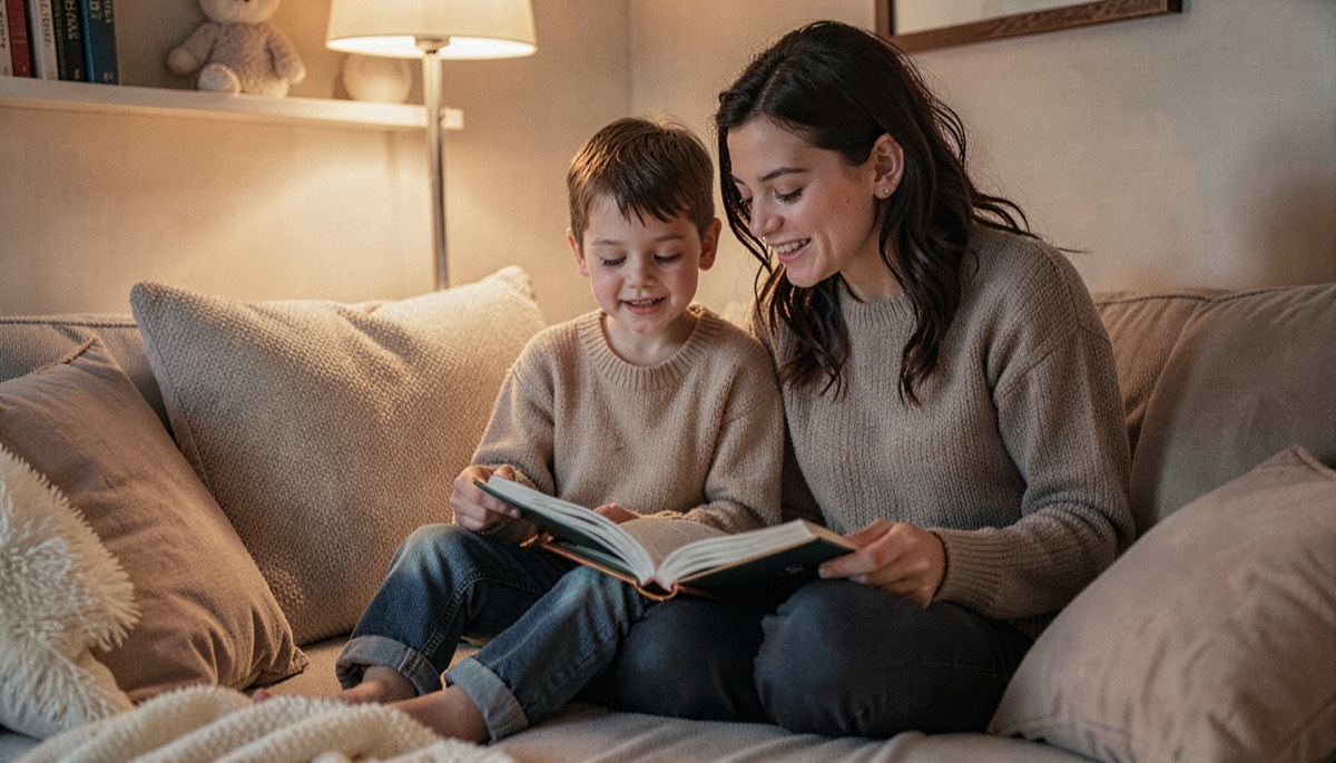 Moment de lecture partagé parent-enfant