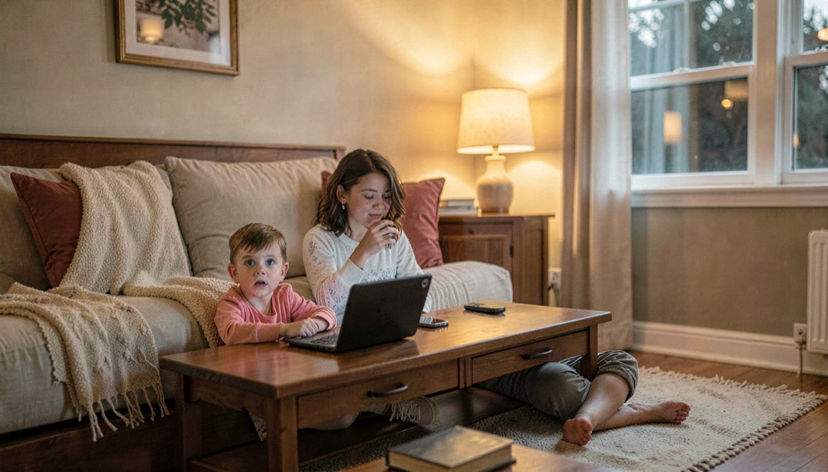 Famille jouant à un jeu de société le soir